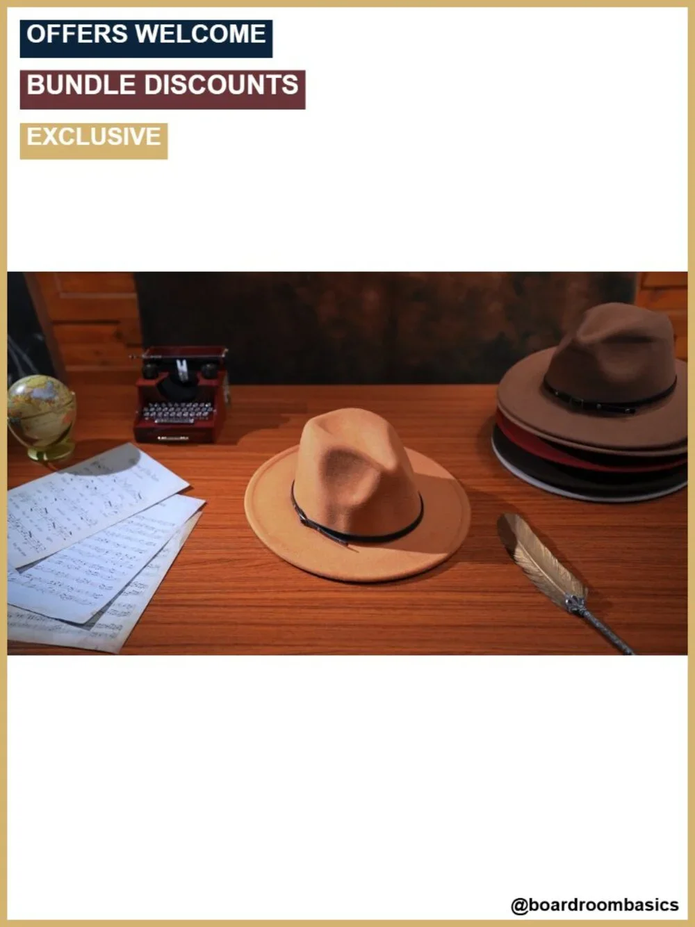 6 Pack Felt Fedora Hats for Women Men with Belt Buckle